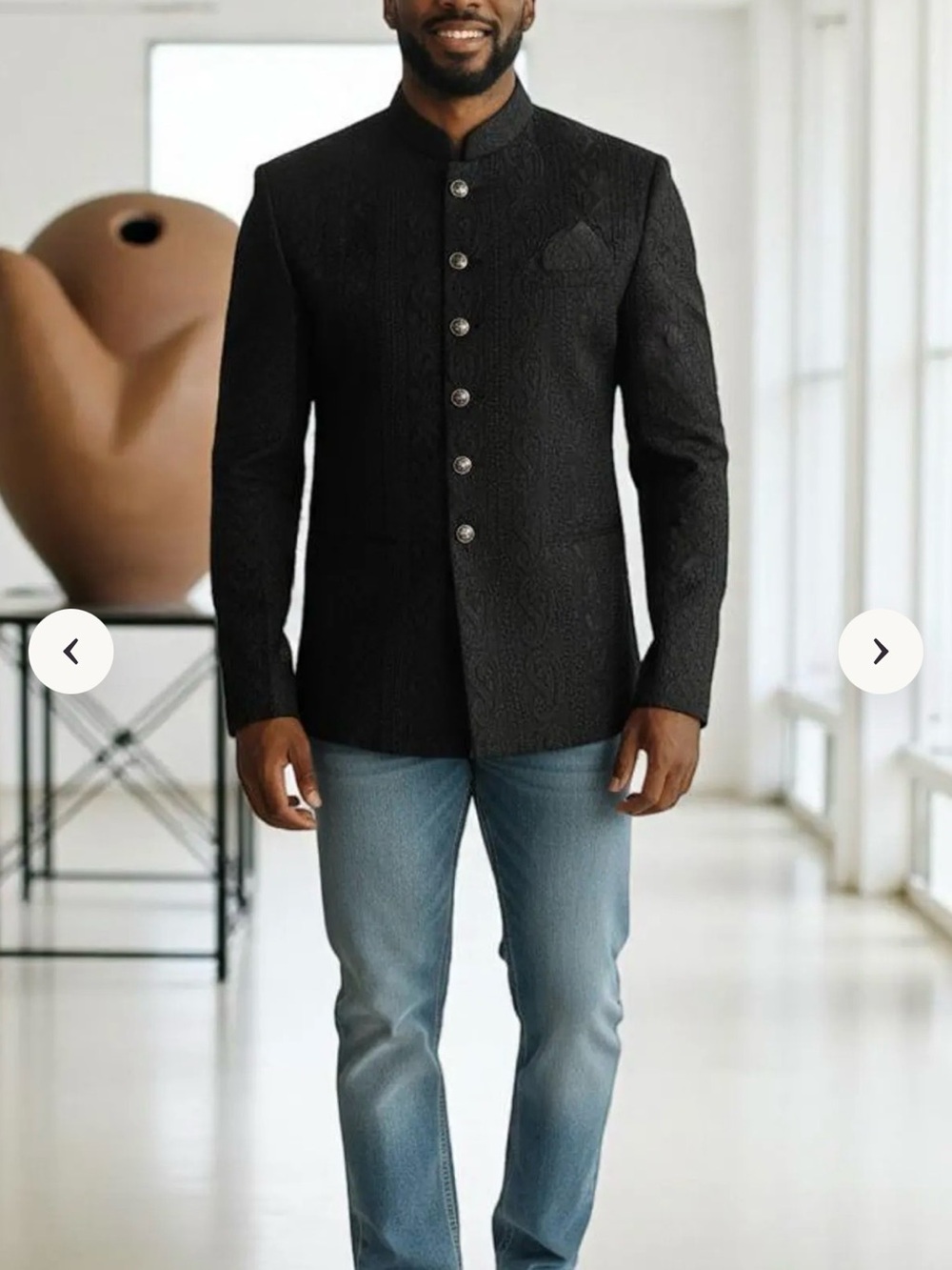 Black Embroidered Jodhpuri Jacket - small